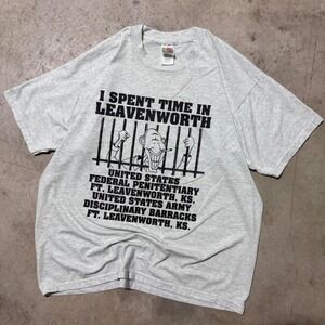 Vintage Y2K I Spent Time in Leavenworth Prison T-shirt Novelty Humor‎ XL